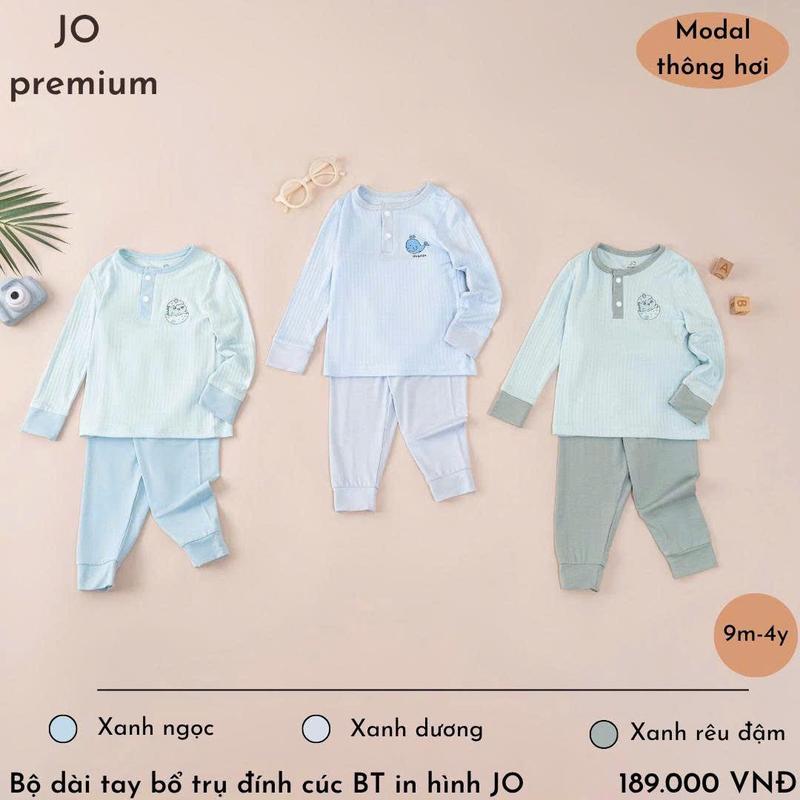 JINRO Bộ quần áo dài tay chất modal petit cho bé từ 9 tháng đến 4 tuổi