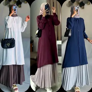 Daily Tunik Crinkle Airflow Atasan Wanita Terbaru SIZE : M L XL XXL XXXL JUMBO - Pakaian Wanita Muslimah Hits Masakini Camilla Kanaya Zalfa - Baju Busui Tangan Panjang Burgundy