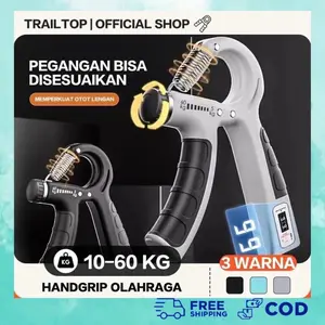 G-SPEEDS ￼TrailTop Handgrip Tangan Penghitungan Otomatis Alat Olahraga Tangan Adjustable 5-60Kg