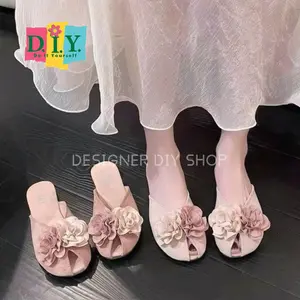 [D.I.Y.] Sandal Santai Princess French-Sendal Wanita Elegan  Model Korea Terbaru  Lembut Anti-Licin