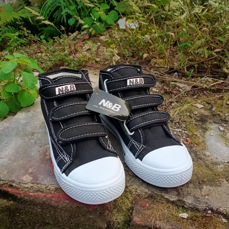 sepatu sekolah nb perekat anak sd tk paud original boot velcro anak laki laki perempuan sol karet kuning Fashion nb  anak 1