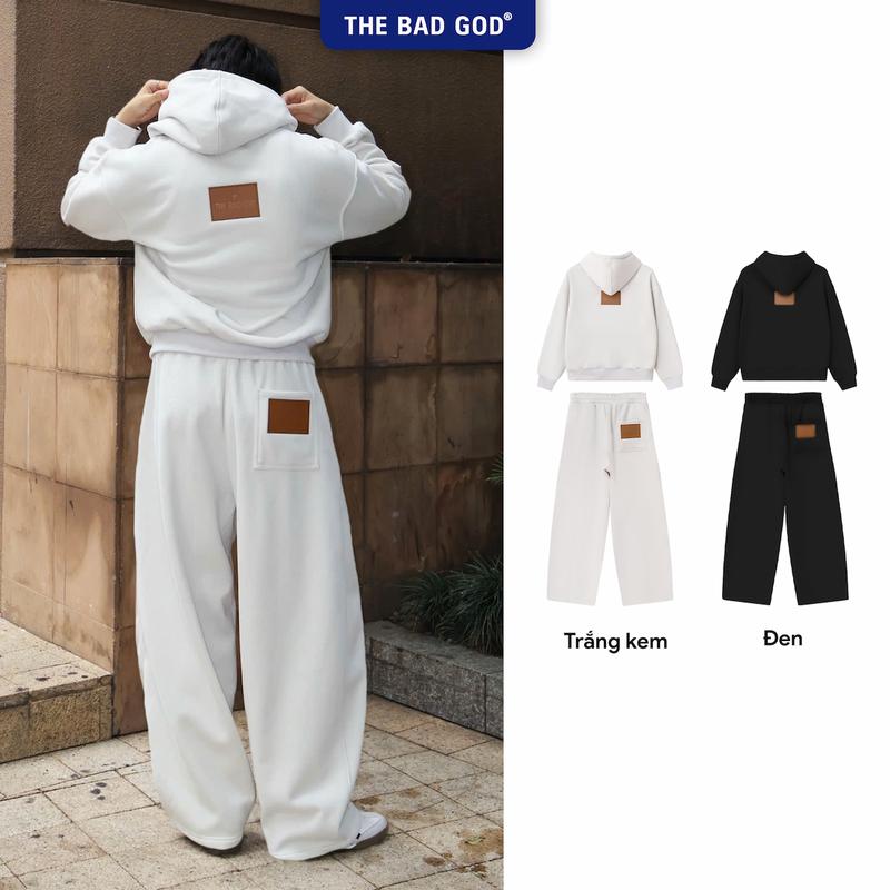 NEW ARRIVALS Set Áo Khoác Hoodie The Bad God SILEN Màu Đen Xám Unisex - Form Boxy -Nỉ Nhung Dày Ấm