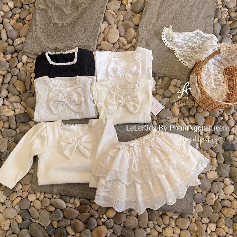 Áo thun len cho bé gái, áo cotton len, chất thun cotton dày,  co giãn 4 chiều, áo giữ nhiệt cho bé gái