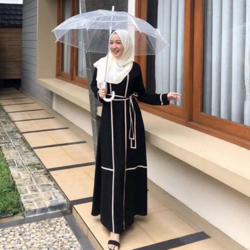 Exclusive Casual Abaya Hitam Polos List 408 JetBlack Saudi Kwalitas Boutique By mahbuubcollection Hitam