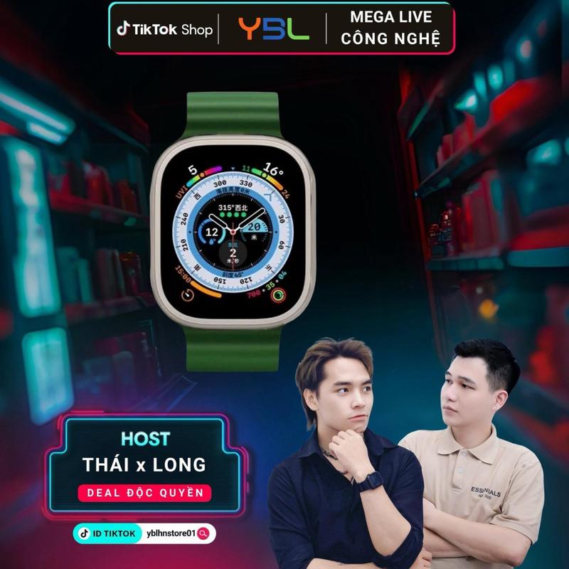  Đồng Hồ Thông Minh Watch Ultra Kết Nối Điện Thoại Nhận Thông Báo Tin Nhắn và Nghe Gọi 2 Chiều Theo Dõi Bài Tập Thể Thao Smartwatch Thời Trang Dành Cho Nam và Nữ 