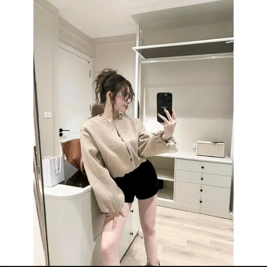 Áo Khoác Dạ Bomber Nữ Dài Tay Bo Gấu Khóa Kéo Dáng Bồng Phong Cách Thiết Kế Thời Trang Hàn Quốc Form Rộng , Áo Dạ Nữ ULzzang | BigBuy360 - bigbuy360.vn