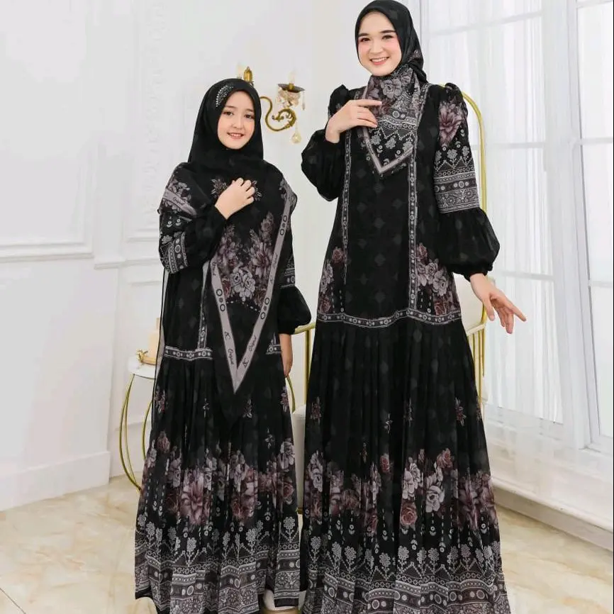 (khusus gamis anak dan mom) Sarimbit keluarga Inayah Family By AC original 2024 Couple
