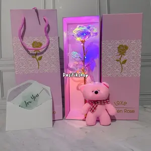 Gift Box Mawar LED Eksklusif – Kado Estetik & Elegan untuk Anniversary, Ulang Tahun & Wisuda