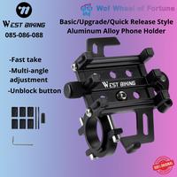 Gambar WEST BIKING 085-086-088 Dudukan Tempat Ponsel Telepon Sepeda Motor Anti Guncangan Braket Holder Universal Bicycle MTB Road Bike Motorcycle Non-slip Stable Aluminum Alloy Bracket Quick Release Adjustable Phone Holder YP0715085-086-088 - 085 Dasar  dari Wof Wheel of Fortune Official Kab. Tangerang 1 Tokopedia