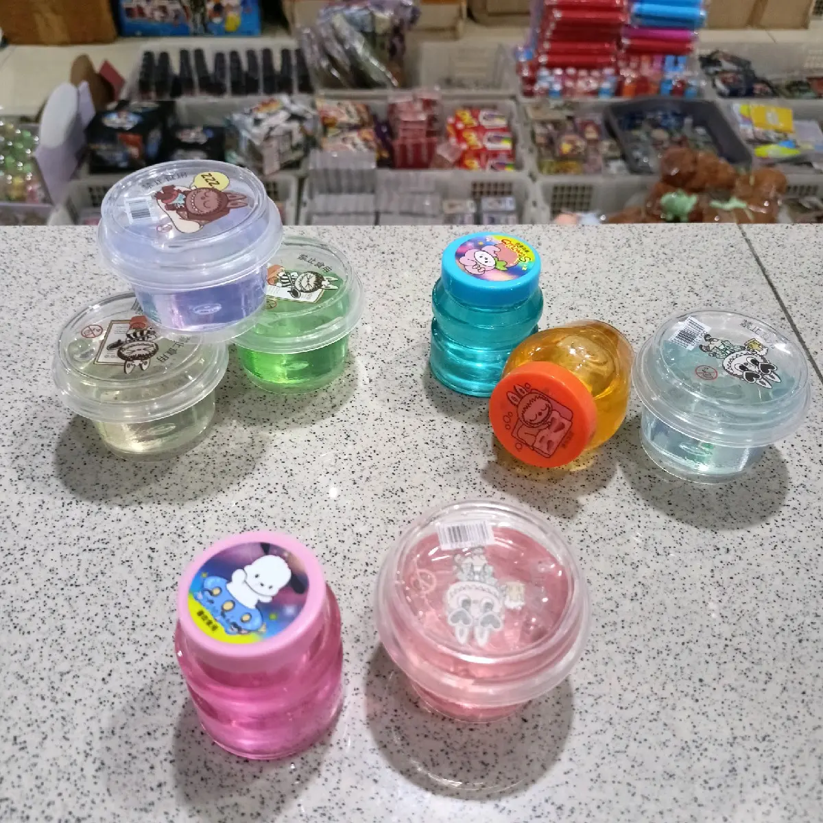 paket 3 pcs slem + crystal mud + slem import kecil + slem cair tapi tidak lengket + slem water warna warni lucu Slime