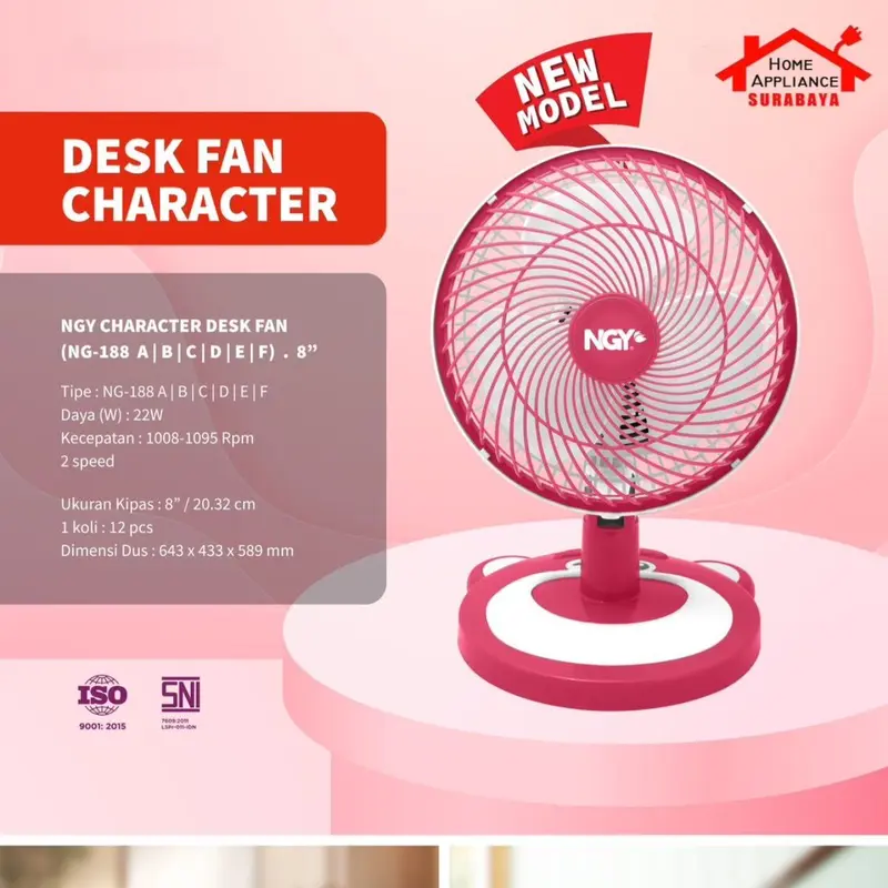 Kipas Angin Meja Karakter 8 Inch Nagoya NG-188 - Portable Desk Fan Character Nagoya NG-188 0