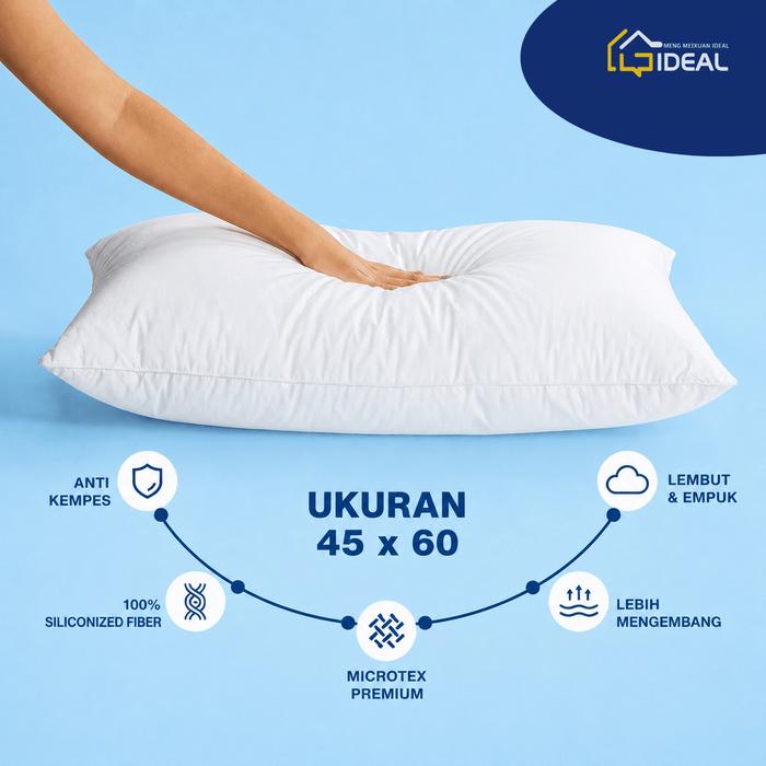 Gambar IDEAL Bantal Hotel Premium 45x60 Microfiber Nyaman Anti Kempes Ekonomis dari IDEAL Official Store Kota Tangerang Tokopedia