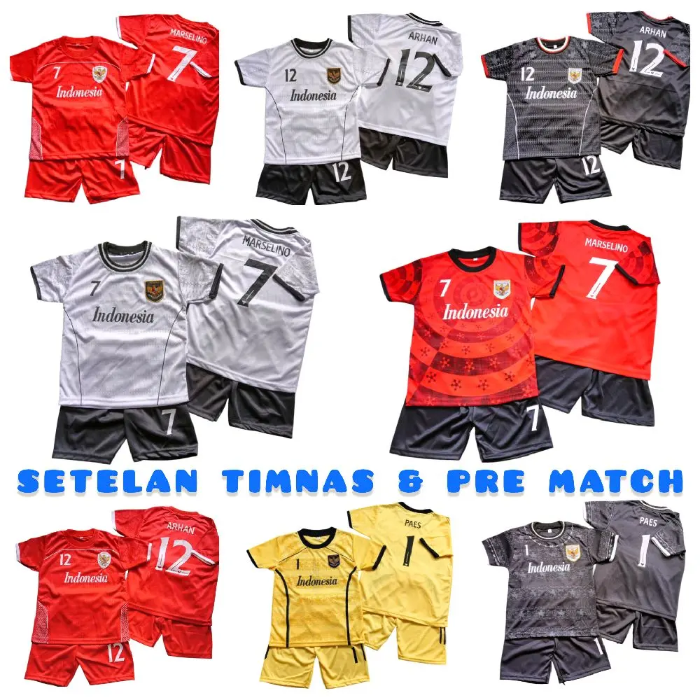 SETELAN BAJU BOLA TIMNAS KAOS JERSEY BOLA TIMNAS UMUR 1 SAMPAI 14 TAHUN Outdoor Sport Anak