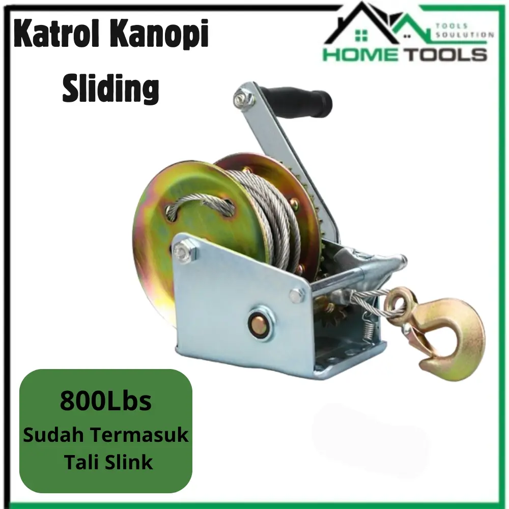 Katrol Kanopi Sliding 2 Arah dengan Kapasitas 800 lbs dan tali slink
