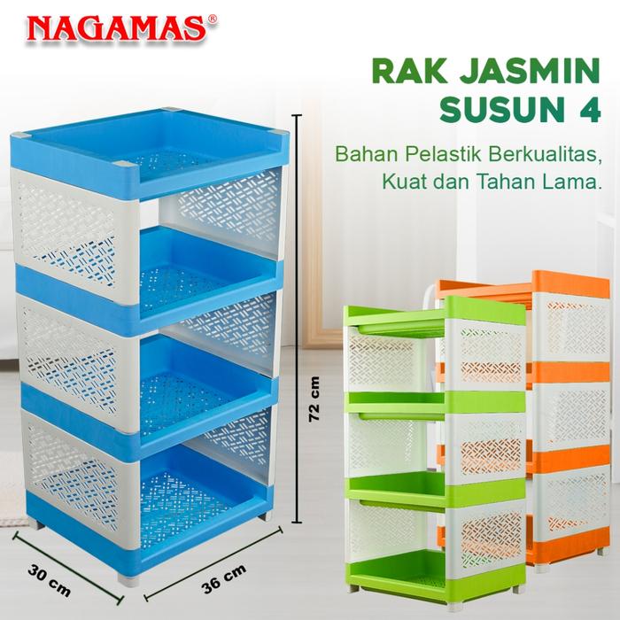 Gambar Nagamas Rak Serbaguna Jasmine Susun 4 / Rak Multifungsi / Rak Plastik - RJ004 dari Nagamas Official Store Kota Tangerang Tokopedia