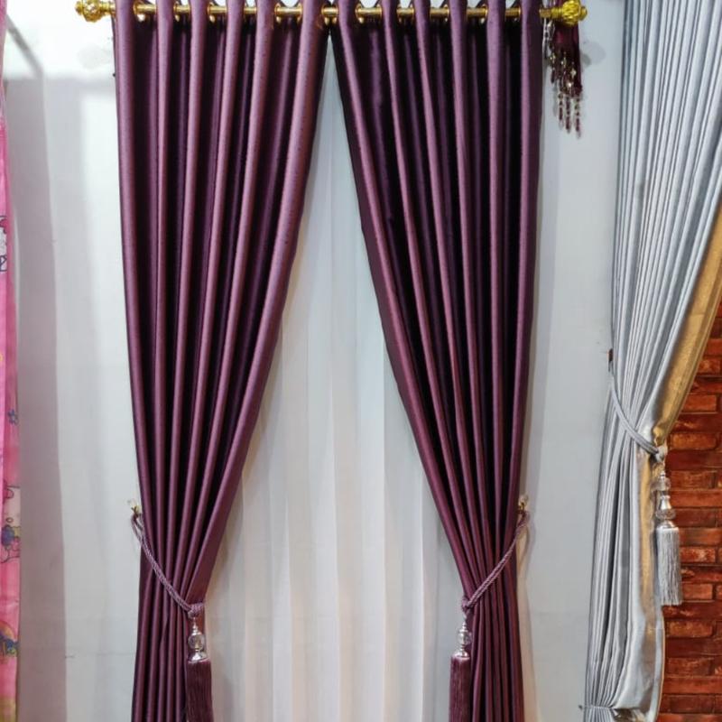 Gorden polos minimalis bahan blackout untuk pintu dan jendela Tali 1