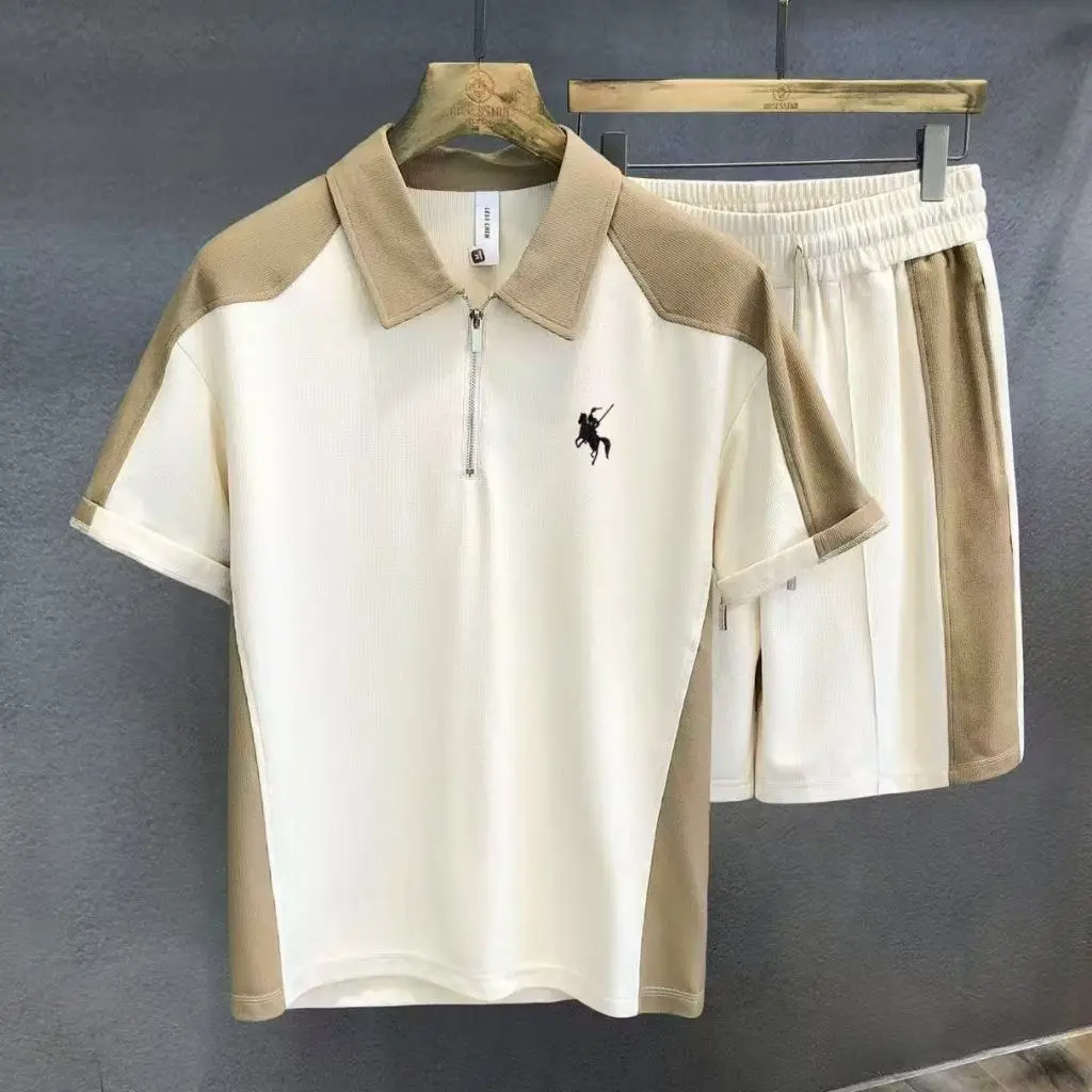 Setelan kaos polo pria Korea style Selatan distro pria new premium pria set pakaian kaos setelan pria