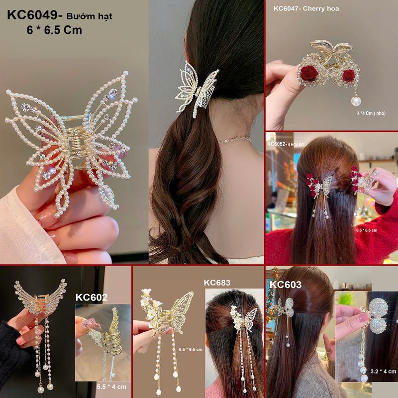 GOTI – Kẹp Tóc Càng Cua Nữ Thanh Lịch Hình Trái Cherry Đính Đá – Quà Tặng Cho Nữ 20 10 8 3 KC603