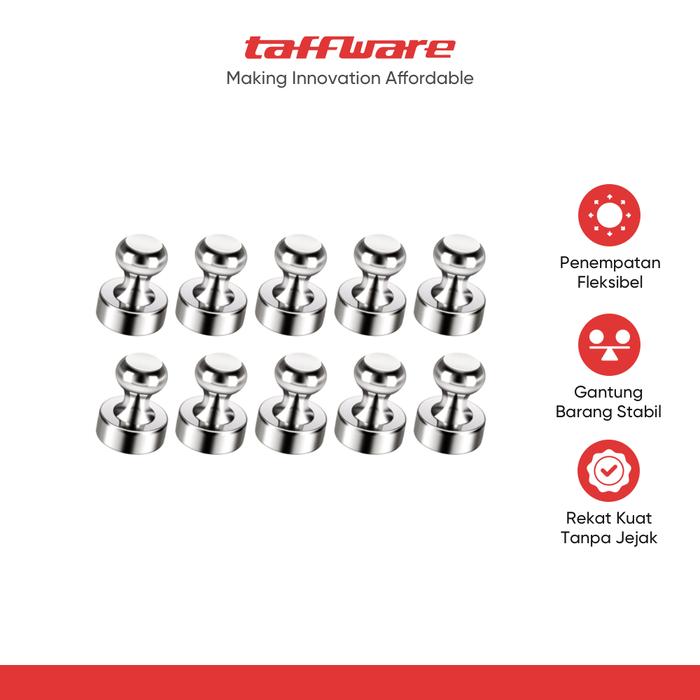 Gambar Taffware Gantungan Magnet Neodymium Push Pin Refrigerator 10 PCS - D1216 dari Taffware Official Store Kota Administrasi Jakarta Barat Tokopedia