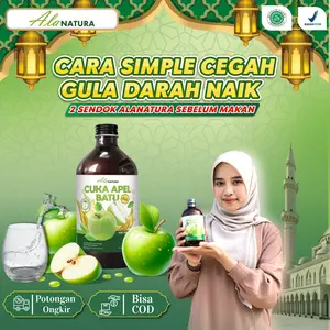 Cuka Apel Hijau Batu Ala Natura Original 500ml with Mother - Bantu Jantung Sehat, Jaga Tekanan Darah, Lemak Tubuh, dan  Kesehatan Lainnya (BPOM & Halal)