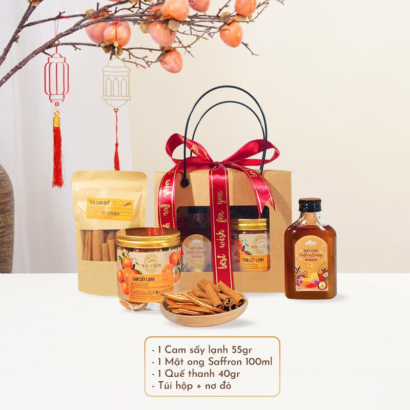 Set Quà Tặng – Saffron Ngâm Mật Ong Kèm Trà Cam Quế Thơm Ngon | Quà Tặn Sang Trọng Sức Khỏe & Thảo Mộc Thiên Nhiên Saffron Việt Nam