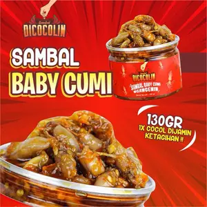 Dicocolin Sambal Baby Cumi Dicocolin [130GR] Lauk Seafood Halal Dengan Rasa Istimewa Dan Kualitas Terbaik