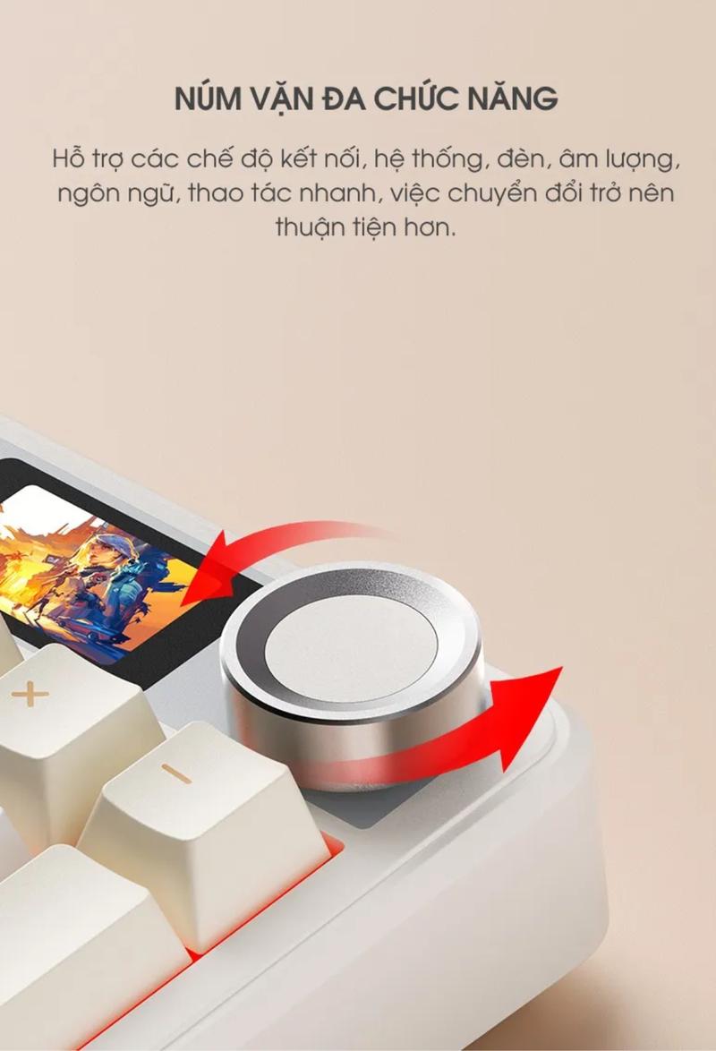 Product Introduction of Bàn phím cơ Aula F108 PRO - Fullsize kèm màn hình và núm xoay tùy chỉnh chế độ 7