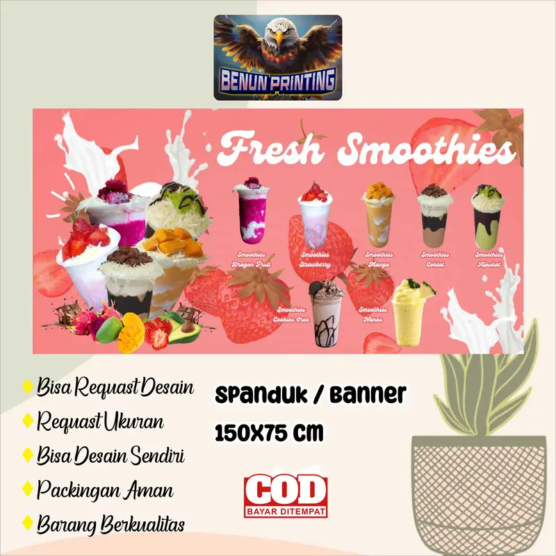 Spanduk 150x75 Smoothies Bisa Requast Desain 0
