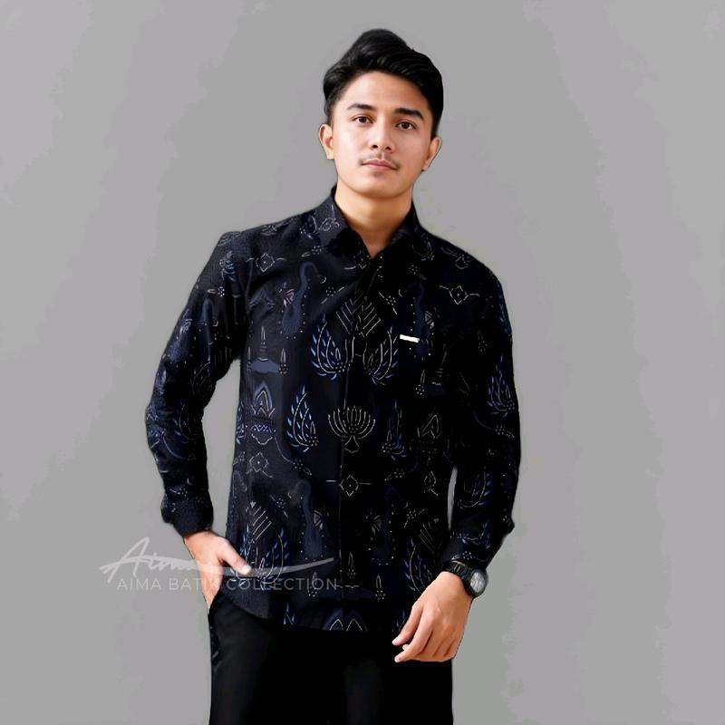 Baju Batik Pria Keren Kemeja Batik Pria Lengan Panjang Batik Seragam Ukuran M L XL XXL Katun 3