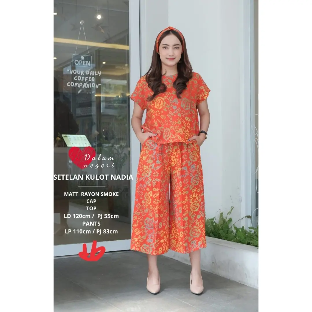 one set - model kulot cap bahan rayon NADIA