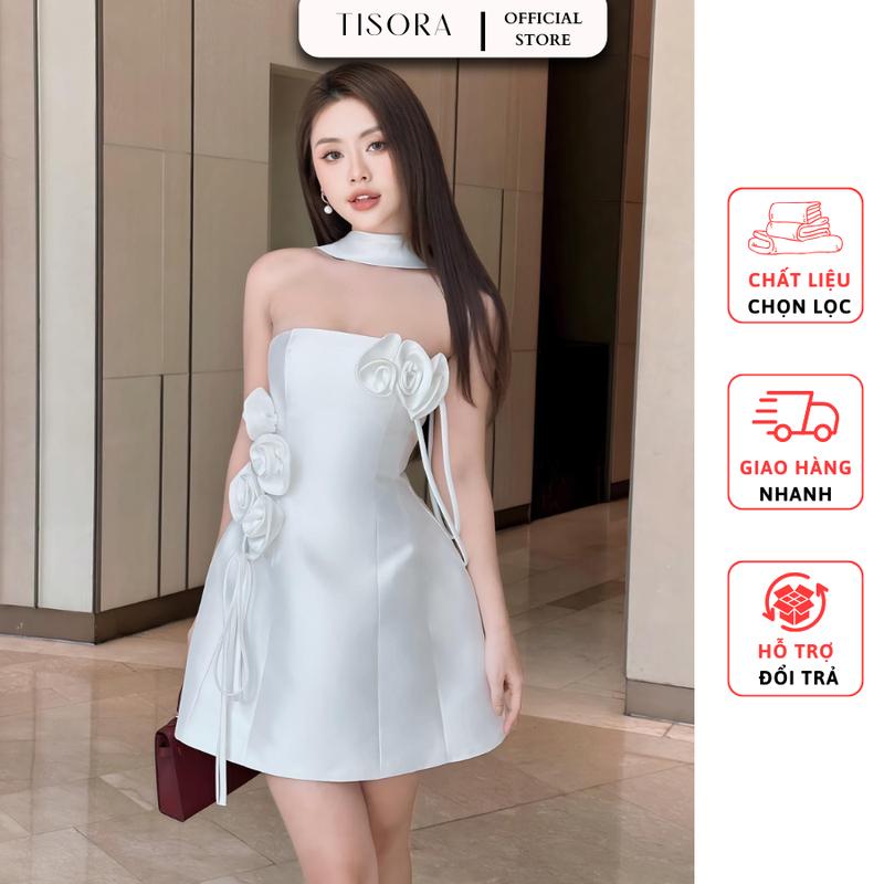 Đầm Dự Tiệc Cup Ngực Đính Hoa Dây Choker Cổ siêu sang - Yuly Dress Nữ Women vaynu