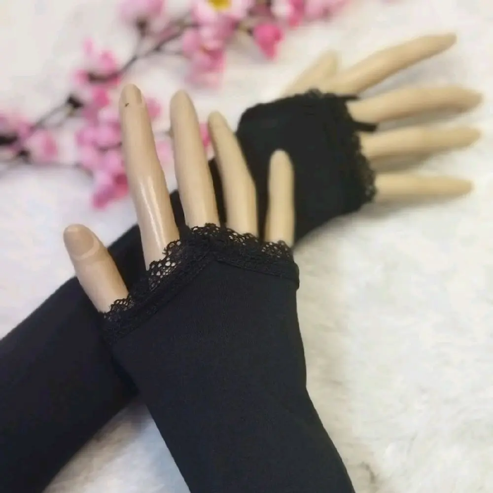 Manset Cincin Renda Muslimah Premium | Handsock Lengan Panjang Nyaman/perlengkapan umrah