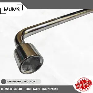 JMJ - Kunci Roda Mobil Model L Ukuran 19 MM Kunci Shock Sok + Cungkilan Ban