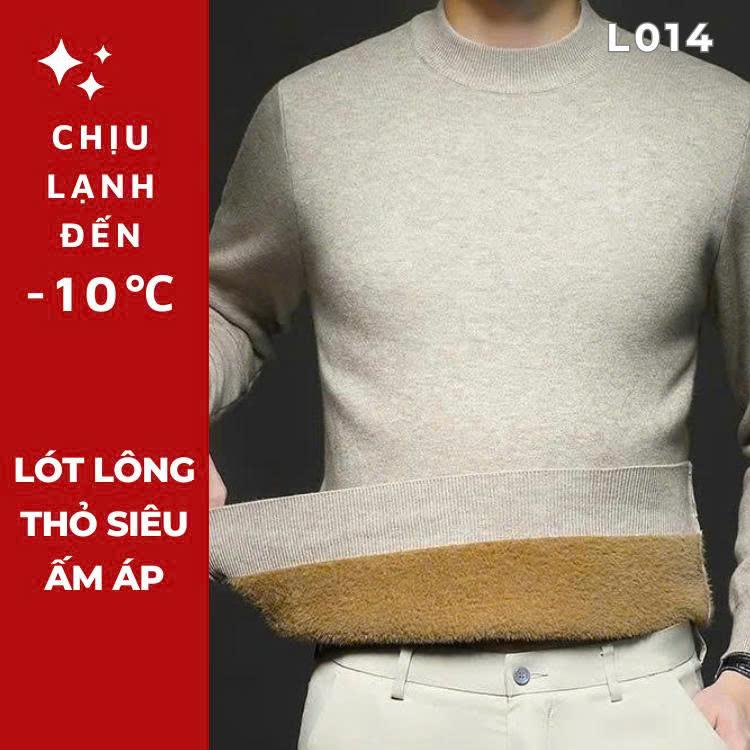  L014 - Áo len nam cổ 3 phân lót lông hàng Quảng Châu cao cấp Hạnh Hoàng Design 