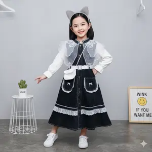 Gamis Full Jeans Kerah Organza Anak Perempuan Import Korean Style Masakini Kerah Organza Usia 3 - 10 Tahun Kombinasi Kancing Baju Muslim Anak Perempuan Gams Lebaran Anak Perempuan Terbaru 2026 Gamis Organza Lebaran Terbaru 2026