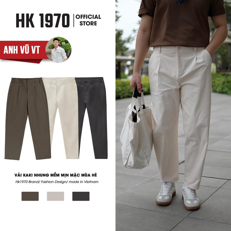 [HK1970 Vietnam] Quần Kaki Nam Co Dãn Nhung Mềm Không Xù Dáng Baggy, Quần Kaki Ống Suông Nam Nữ Unisex May Chuẩn Q209