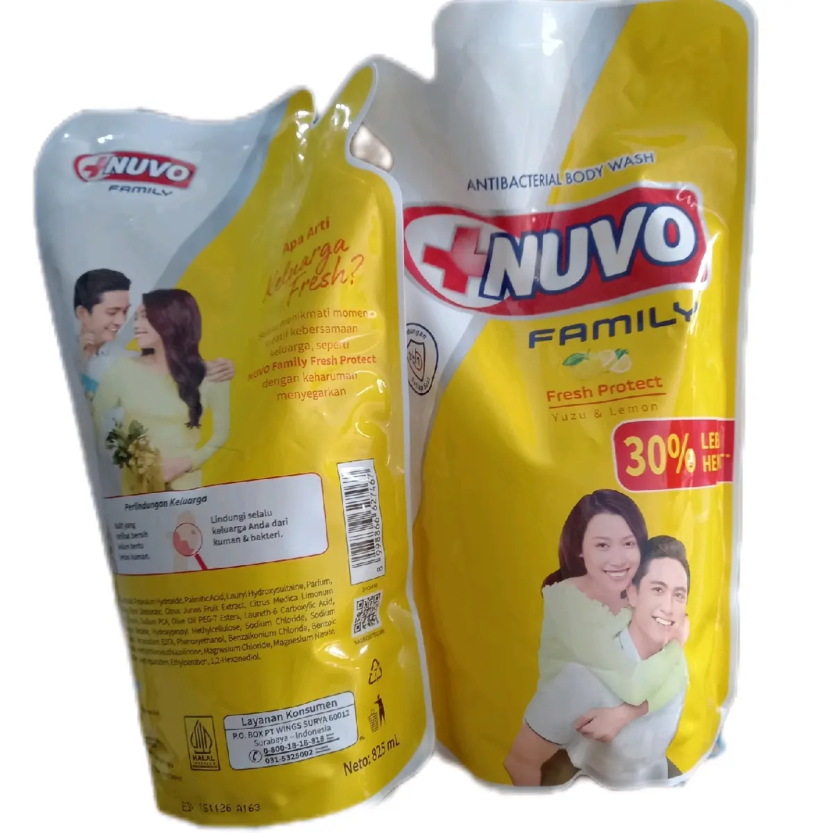 Sabun Mandi Cair NUVO Family Fresh Protect 825ml Antibacterial Body Wash - Soap Membersihkan Tubuh