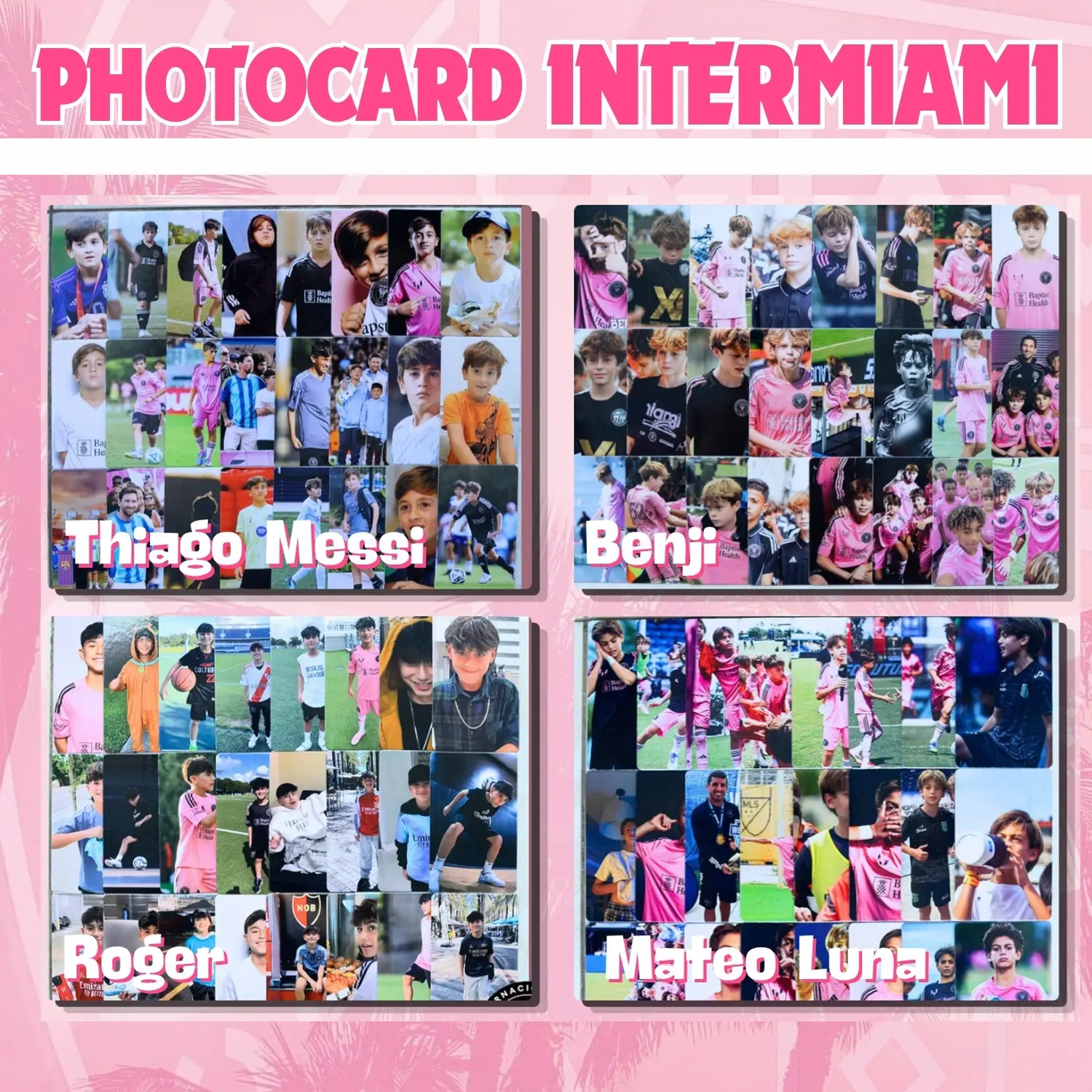 Photocard Inter Miami isi 25 pcs Buatan Fans Pemain Bola Bautista Roger Benji Mateo