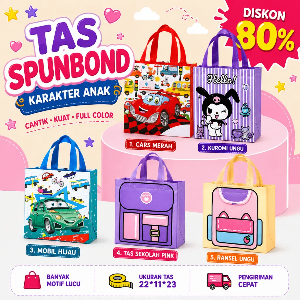 Goodiebag Anak Motif Karakter - Hampers Hadiah Kartun - Tas Ultah Anak anak - Tas Anak anak - Tas Bingkisan Ulang Tahun - Tas Ultah Lucu - Souvenir Kartun Lucu Terlaris - Goodiebag Souvenir Premium - Tas Souvenir Ulang Tahun Anak - Goodie Bag Ulang Tahun