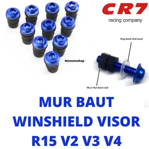 BAUT MUR VISOR WINSHIELD R15 V3 V2 V4 HARGA 1 BIJI BAUT