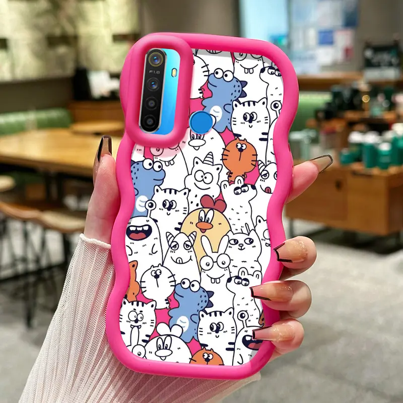 Casing Hp Untuk Realme 5 5i 5s 6i Case pola Hewan lucu Cesing Kasing baru Casing HP lensa kamera Kesing silikon Gelombang Softcase 0