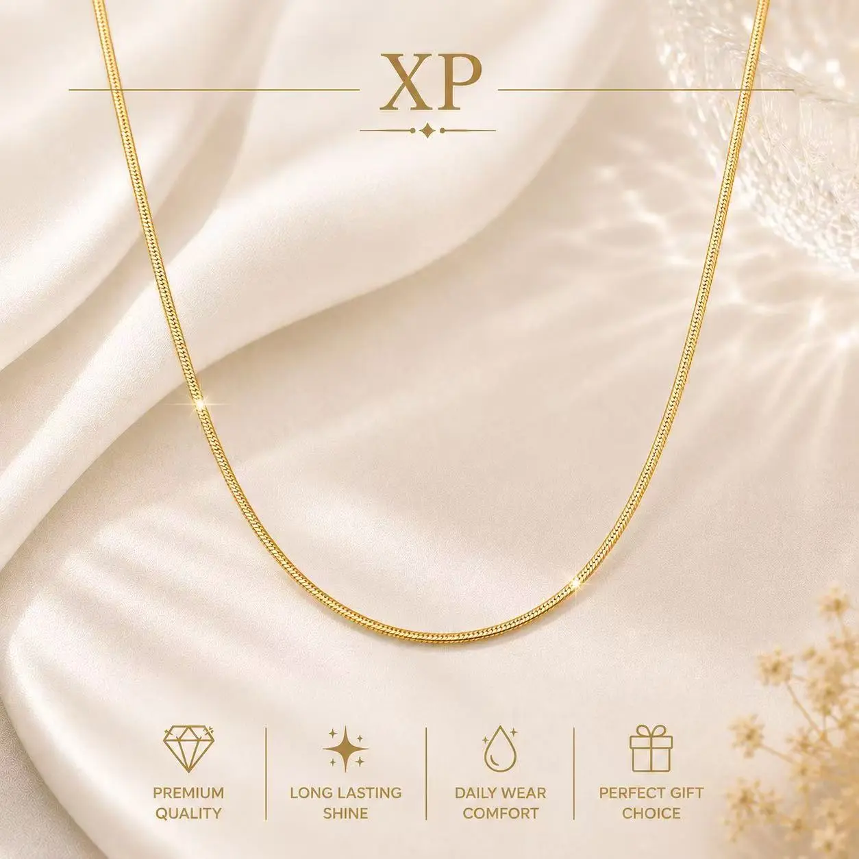 XP Kalung titanium cocok untuk pria dan wanita, kalung tulang ular dari baja tahan karat.