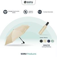 Gambar SORU - Payung Lipat Otomatis Anti UV Premium - Umbrella Automatic Foldable Sun Protection Anti Panas - Black dari Soru Indonesia Kota Bandung 1 Tokopedia