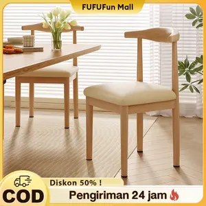 FU kursi makan kayu kursi cafe kursi belajar kursi tanduk kursi berlengan kursi luar kursi bar kursi taman 40 x 35 x 71 cm Chairs Furniture Sandaran
