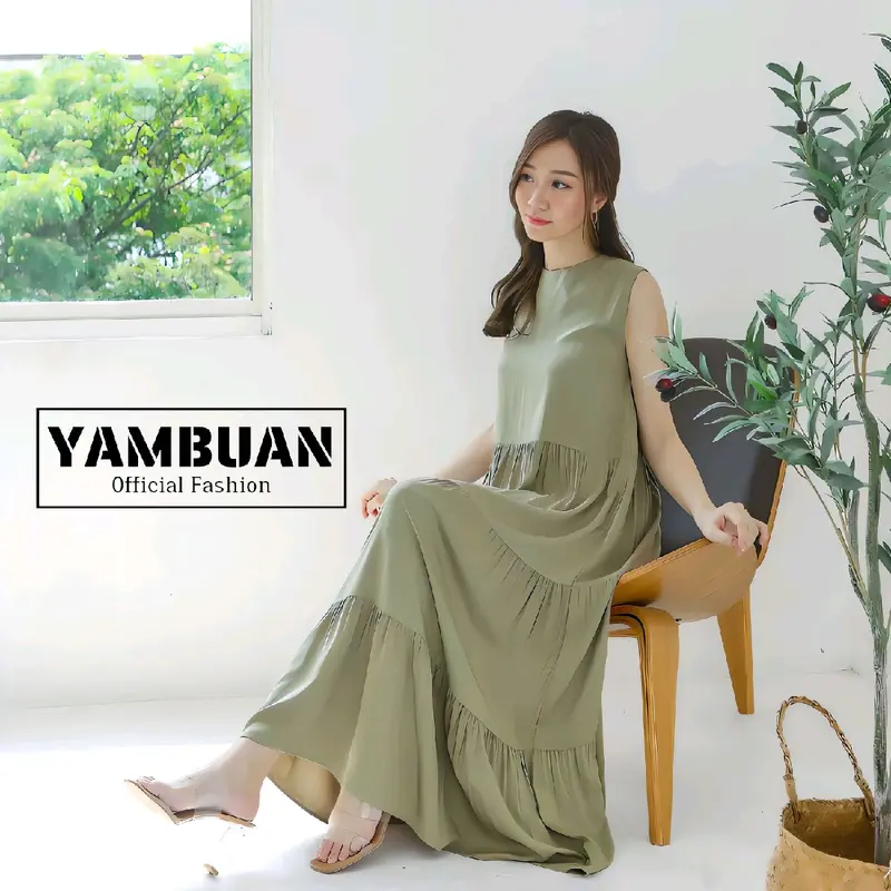 Dress Singlet Jumbo Model Rempel / Iner Gamis Rayon Polos Tanpa Lengan Fit Kain 5