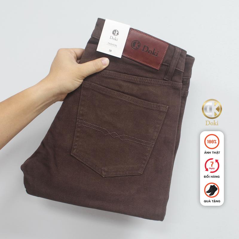  Quần Kaki Jean Màu Nâu đậm DKA-04 Quần Kaki Nam dáng đứng Quần Jean Nam Kaki Chất vải co giãn thoáng mát - DOKI 