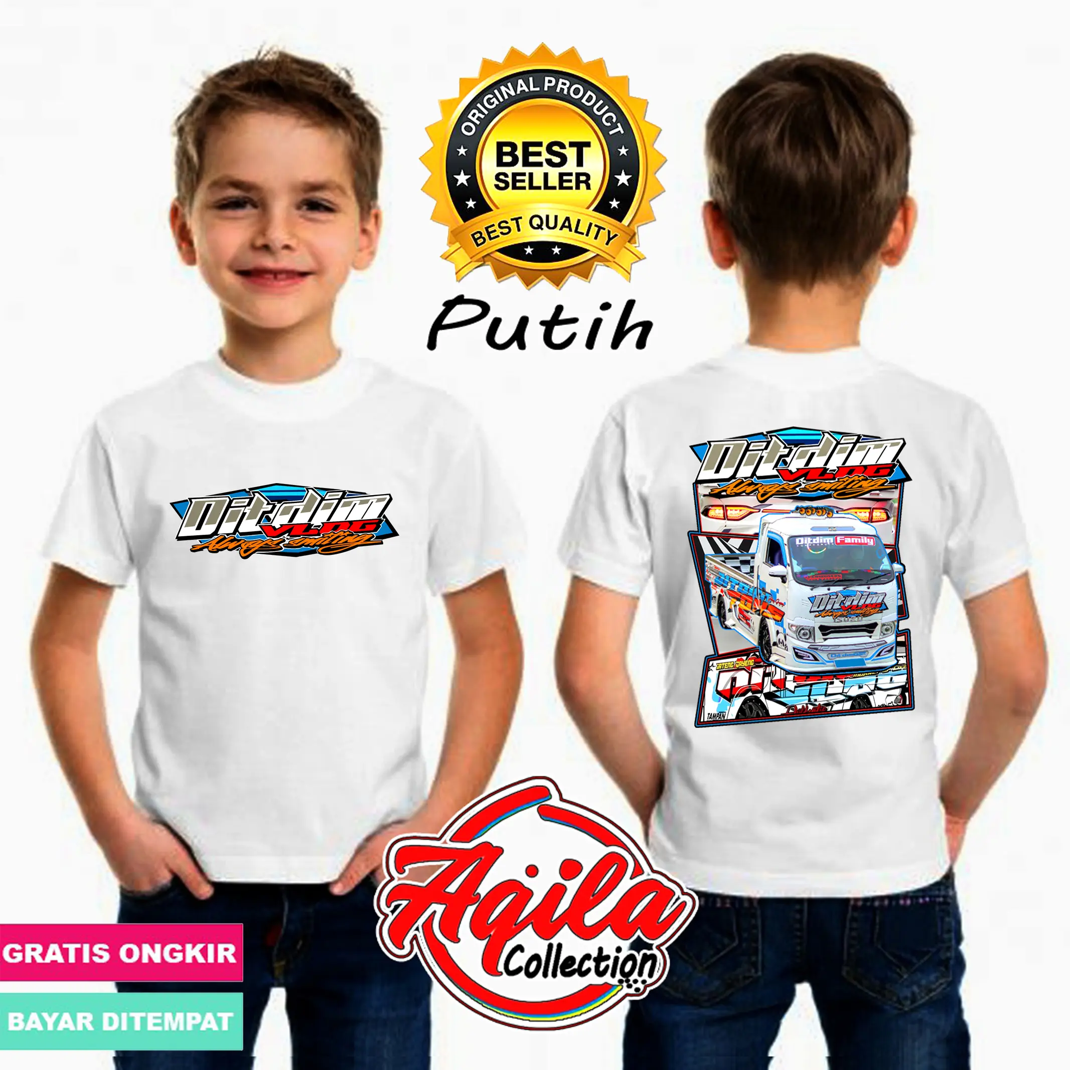 Baju Anak Motif Traga D/B Berbahan Katun Combet 30S - Fashion Anak