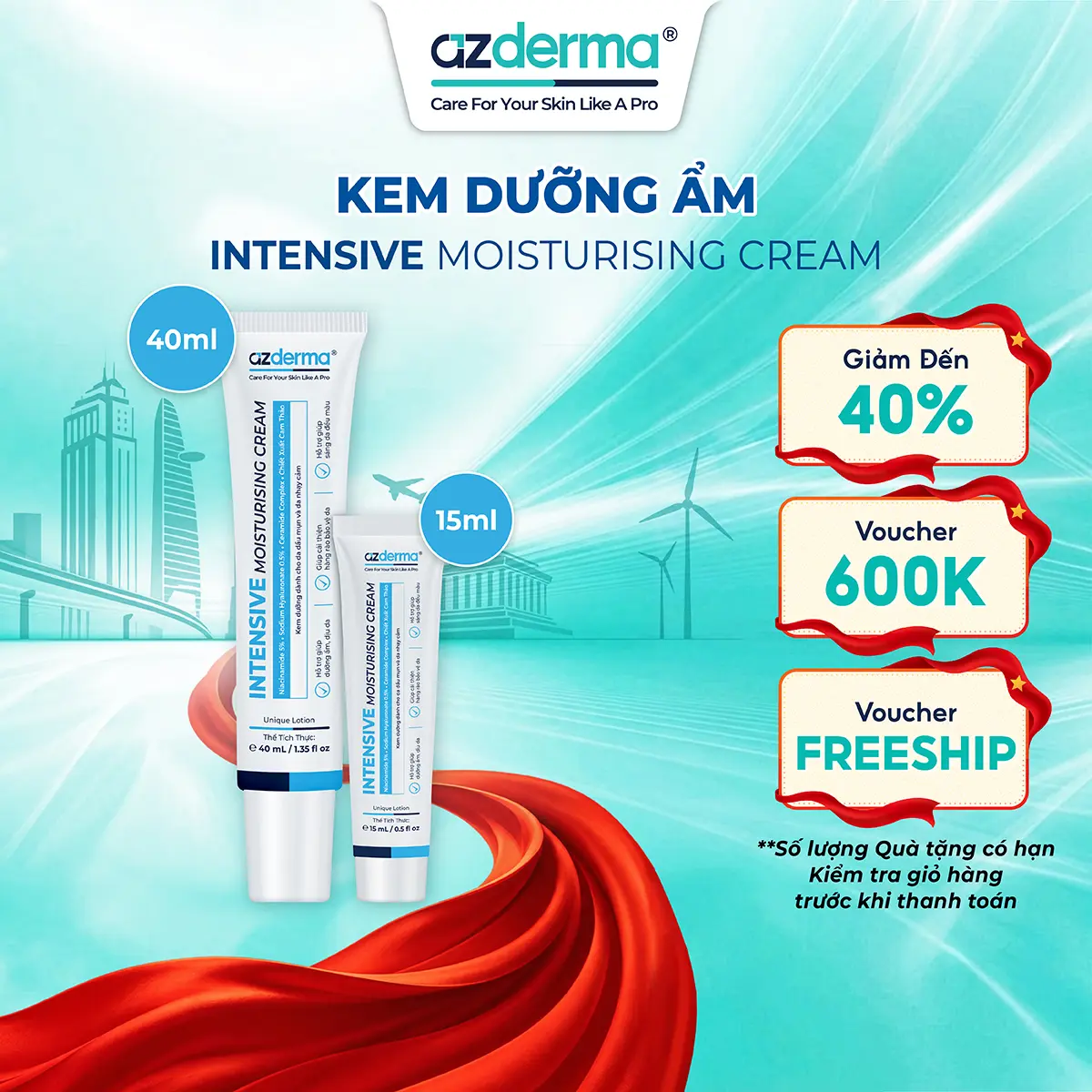Kem dưỡng ẩm, cải thiện hàng rào da Intensive Moisturising Cream Azderma