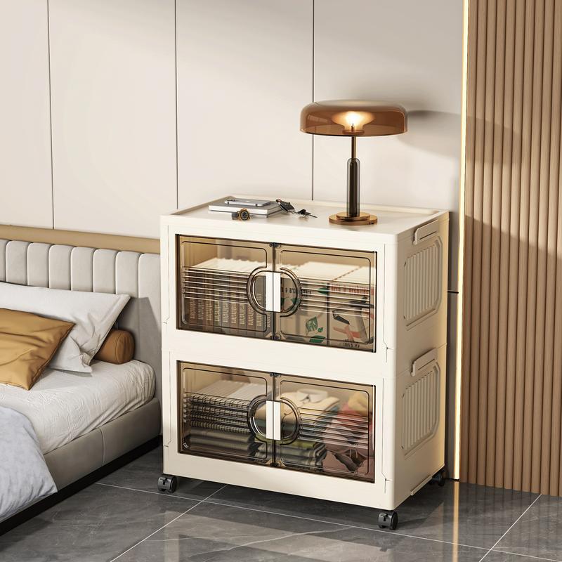 Tủ đựng đồ nhựa gập 55cm, có thể sử dụng làm tủ đựng đồ bếp, tủ đầu giường, tủ lưu trữ gia đình, phù hợp cho bếp, phòng khách, phòng ngủ, phòng tắm và văn phòng để chứa đồ linh tinh, mỹ phẩm, thực phẩm, dụng cụ nhà bếp, v.v.