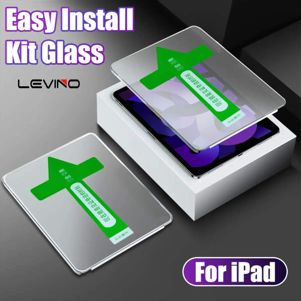LEVINO One Click Installation HD Tempered Glass For iPad Air11 M3 2025 A16 2025 Air6 M2 2024 Air 5th 4th Pro 11 Mini 6 3th 10th 9th 8th 7th 6th Gen 2022 2021 5 4 10.5 10.2 Accessories Protection Protective Screen Protector Screen